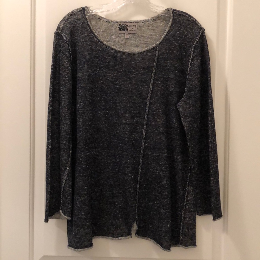 Casual dark navy knit sweater.